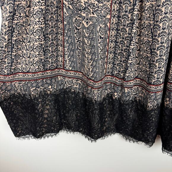 Vanessa Virginia Anthropologie Womens Lace Trim Off the Shoulder Tunic Top Sz M - Picture 4 of 15